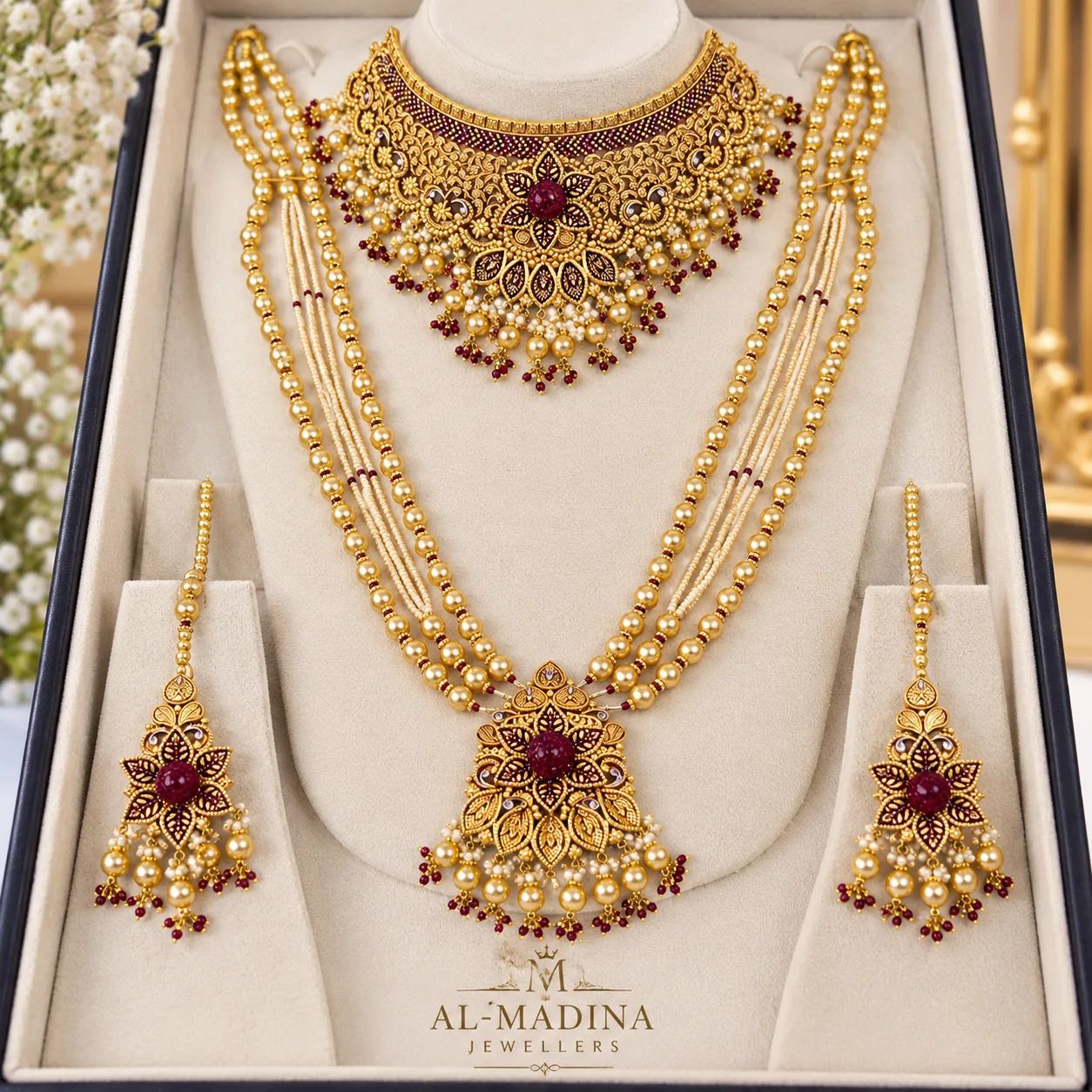 Royal Maroon Heritage Pearl Set