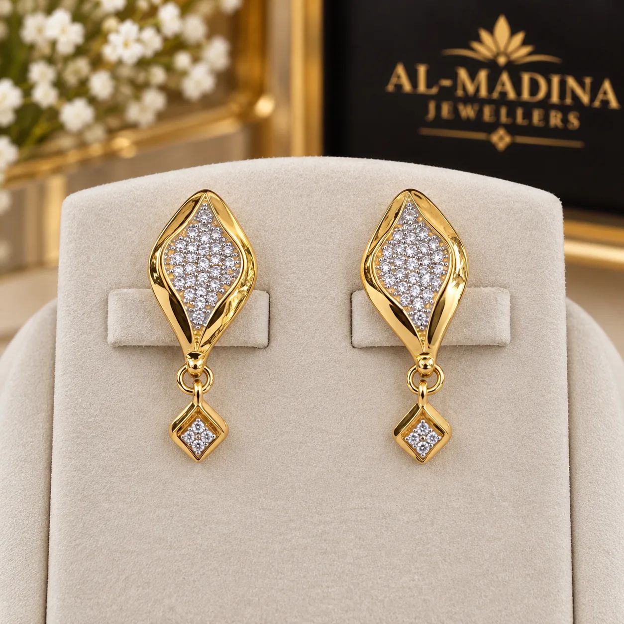Zarveen Diamond Style Drop Earrings