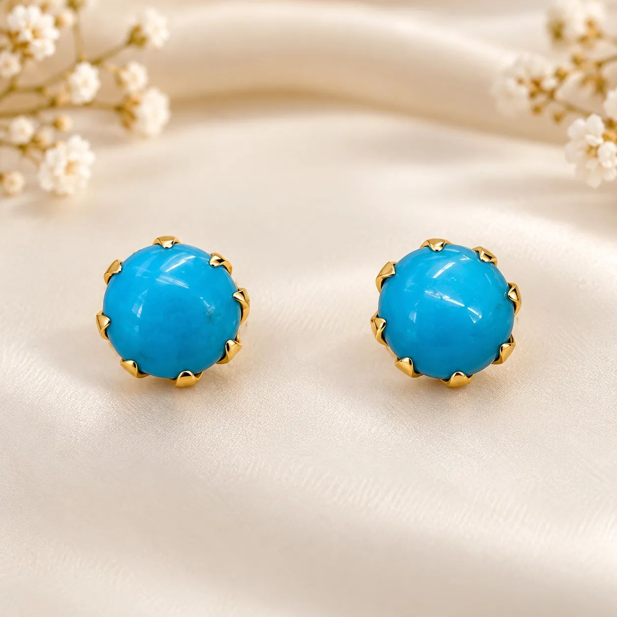 Feroza Noor Gold Ear Tops
