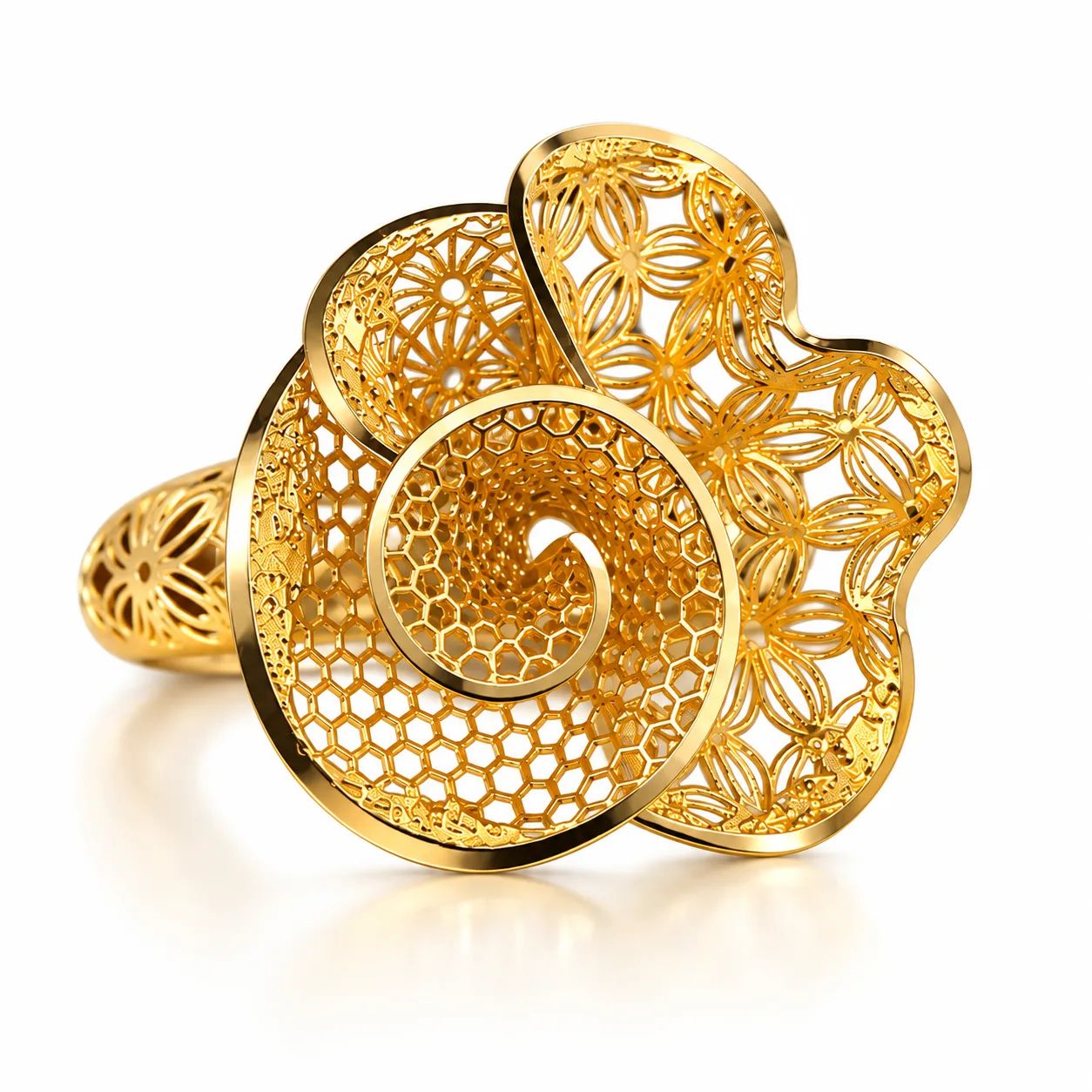 Royal Filigree Spiral Ring