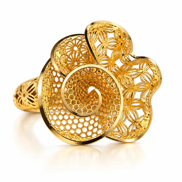 Royal Filigree Spiral Ring