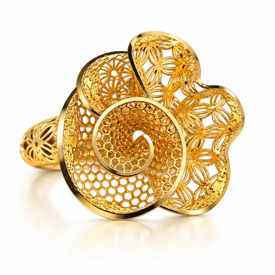 Royal Filigree Spiral Ring