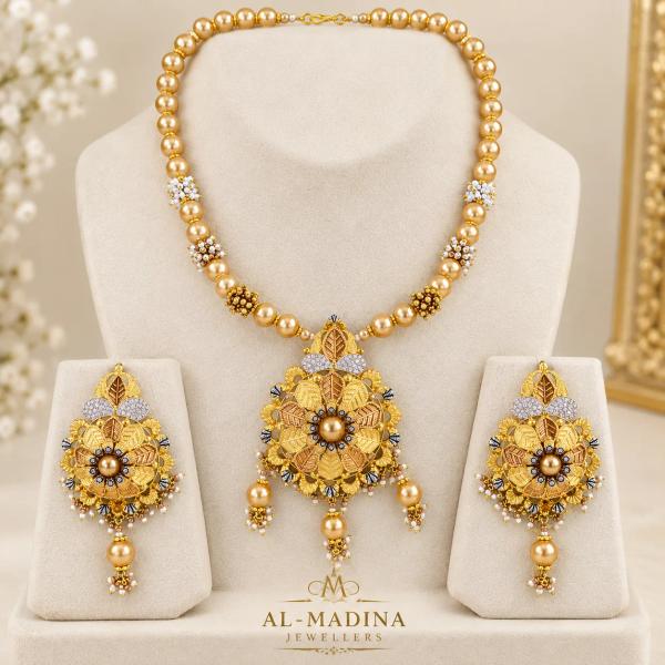 Royal Pearl Blossom Gold Set