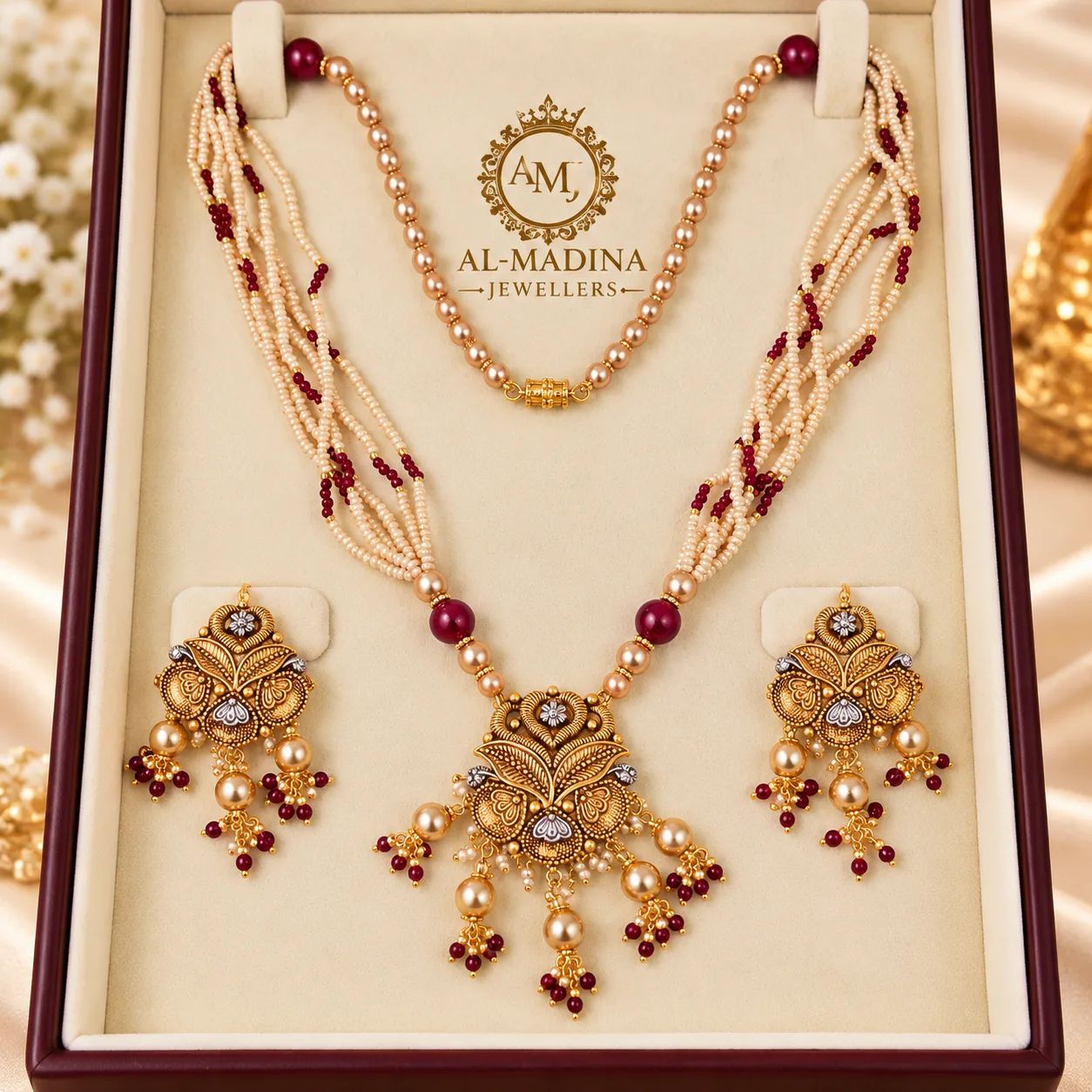 Gulrukh Maroon Pearl Short Set